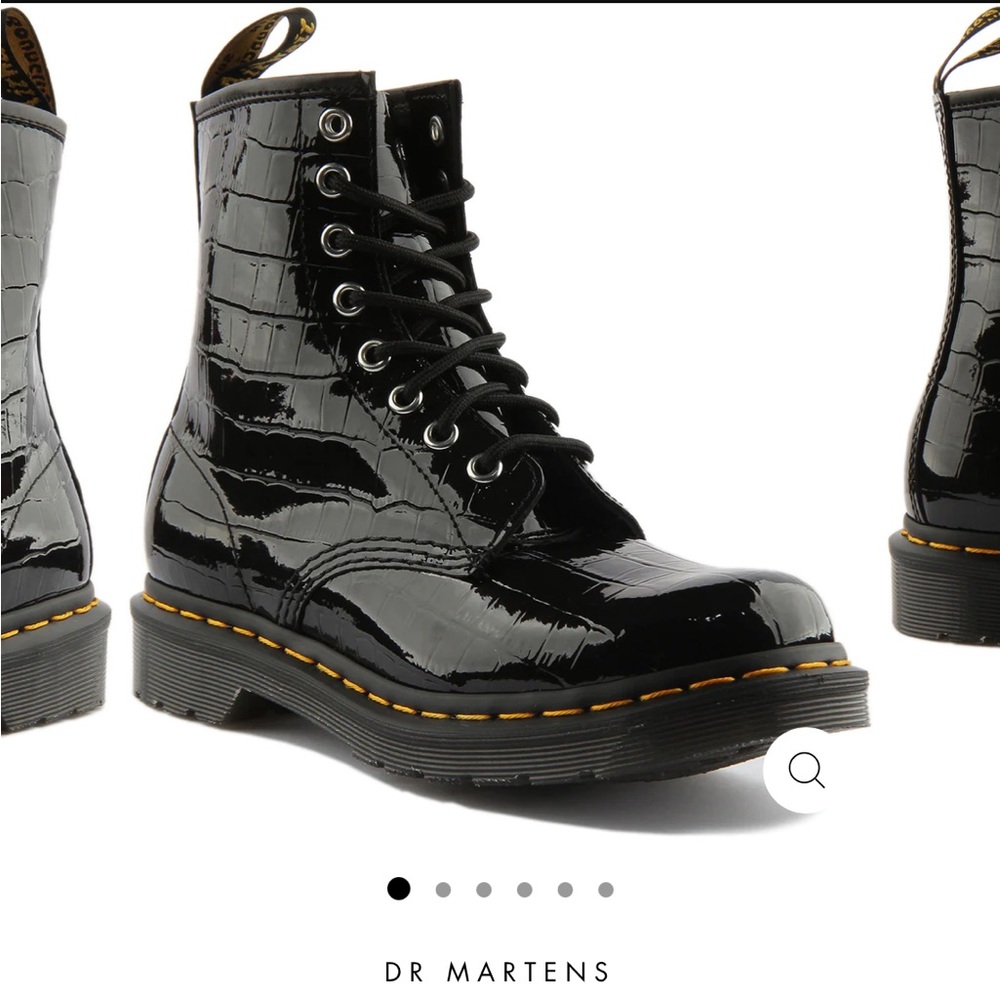 Dr. Martens 1460 W black parent croc women’s 7
